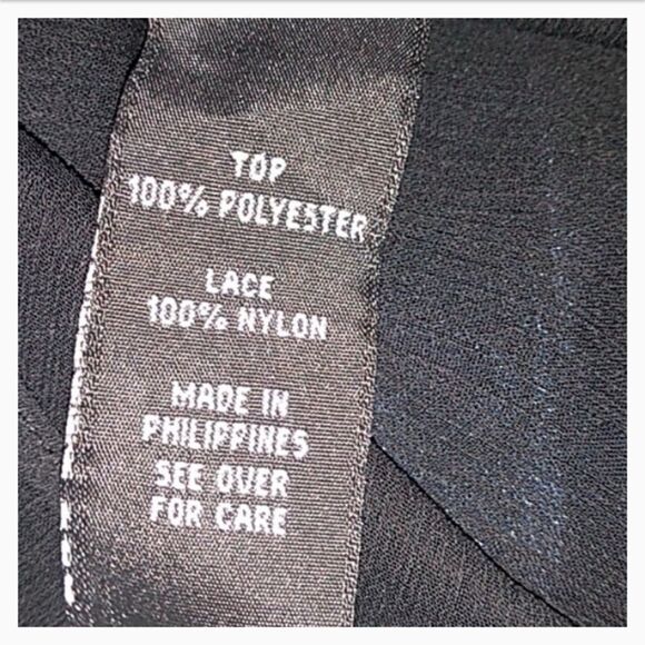 BCX Ruffle and lace see-through blouse, Black - Picture 5 of 6